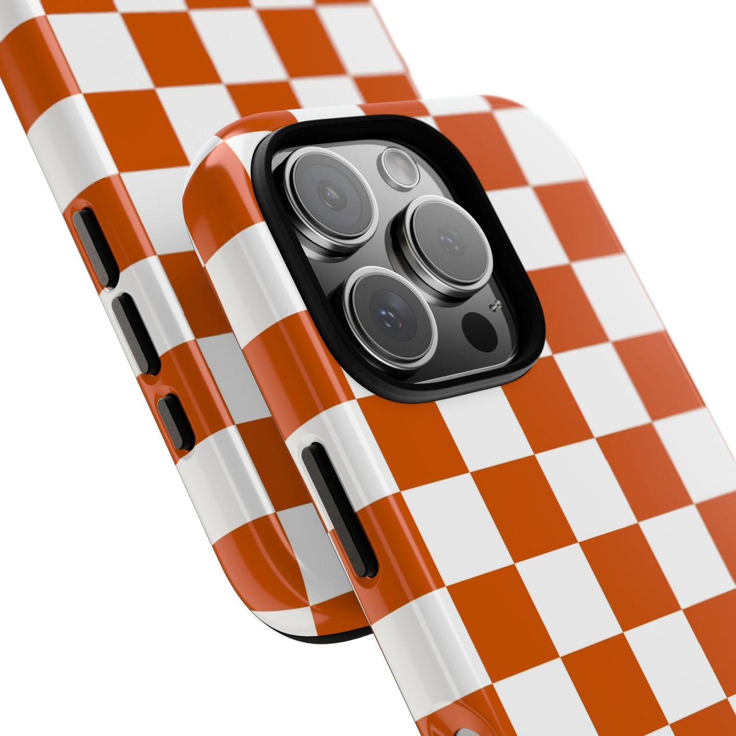 Checkered Phone Case, Checkered Phone Case - iPhone 17 16 15 14 13 12 11 Pro Max  - Trendy Black and Brown Checkerboard