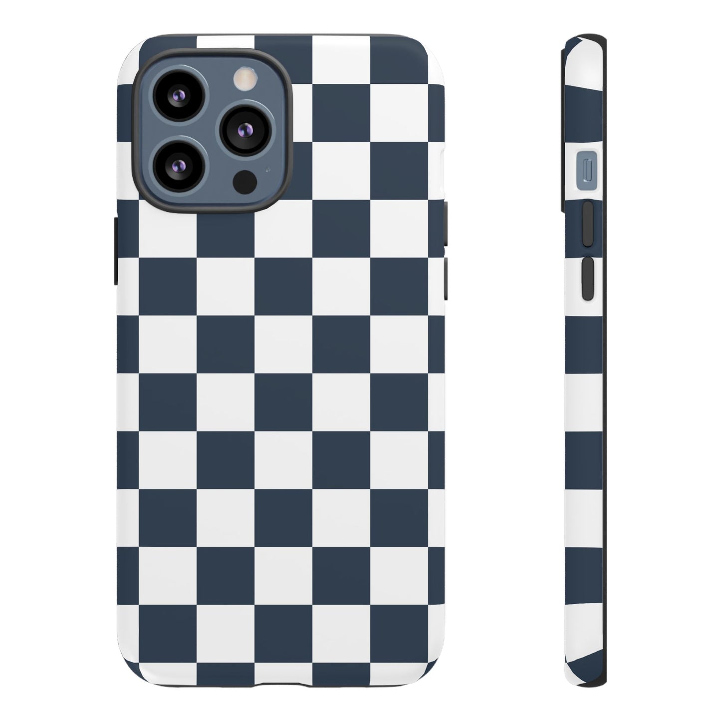 Navy Checkerboard Phone Case, iPhone 17 Pro, 17, 16, 15, 14, 13, 12, 11, X, XR, XS MAX, Tough Case for iPhone