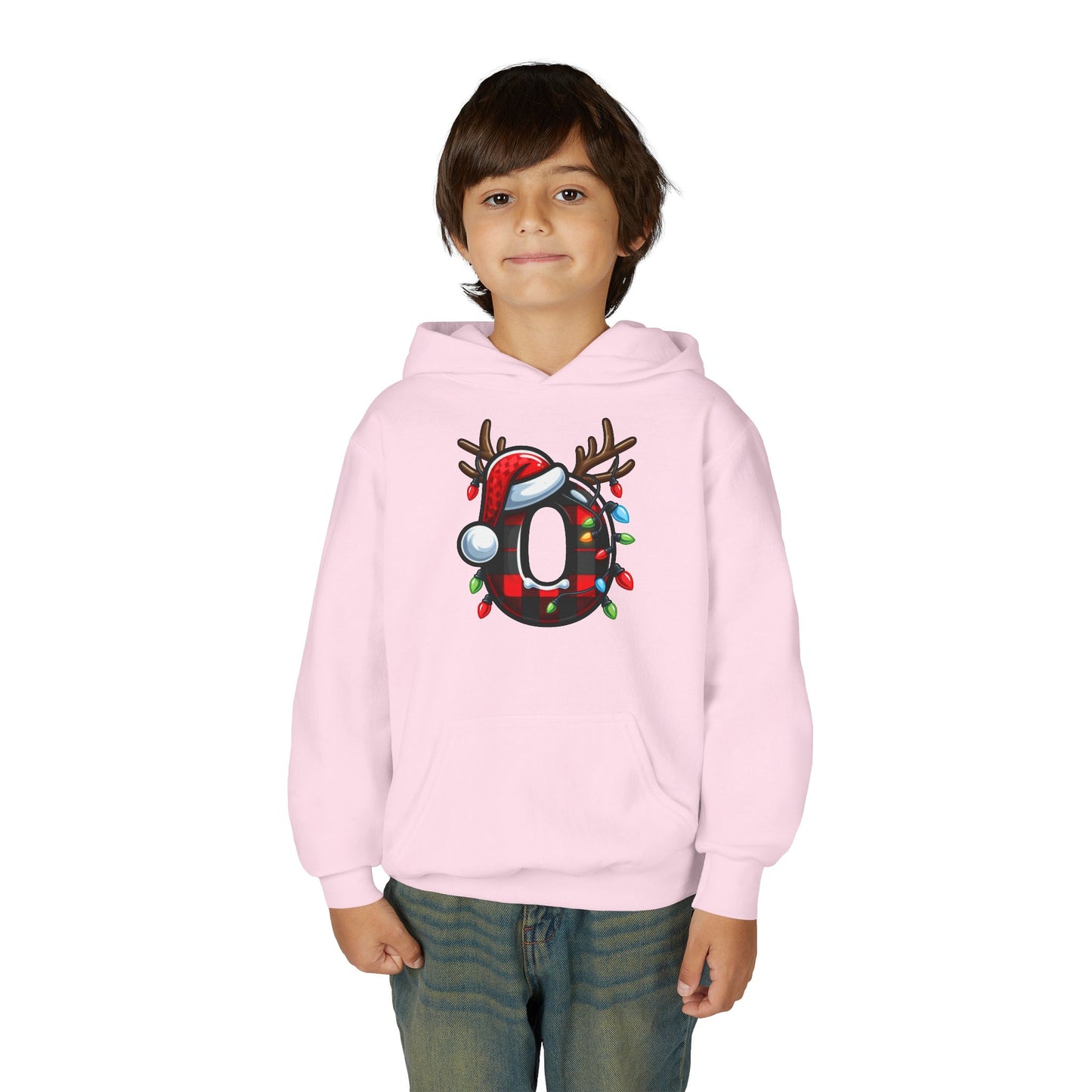 Personalized Festive Reindeer Hoodie for Kids, Christmas Sweatshirt hoodie, Holiday Gift, Cozy Winter Attire, Personalized Youth Hoody