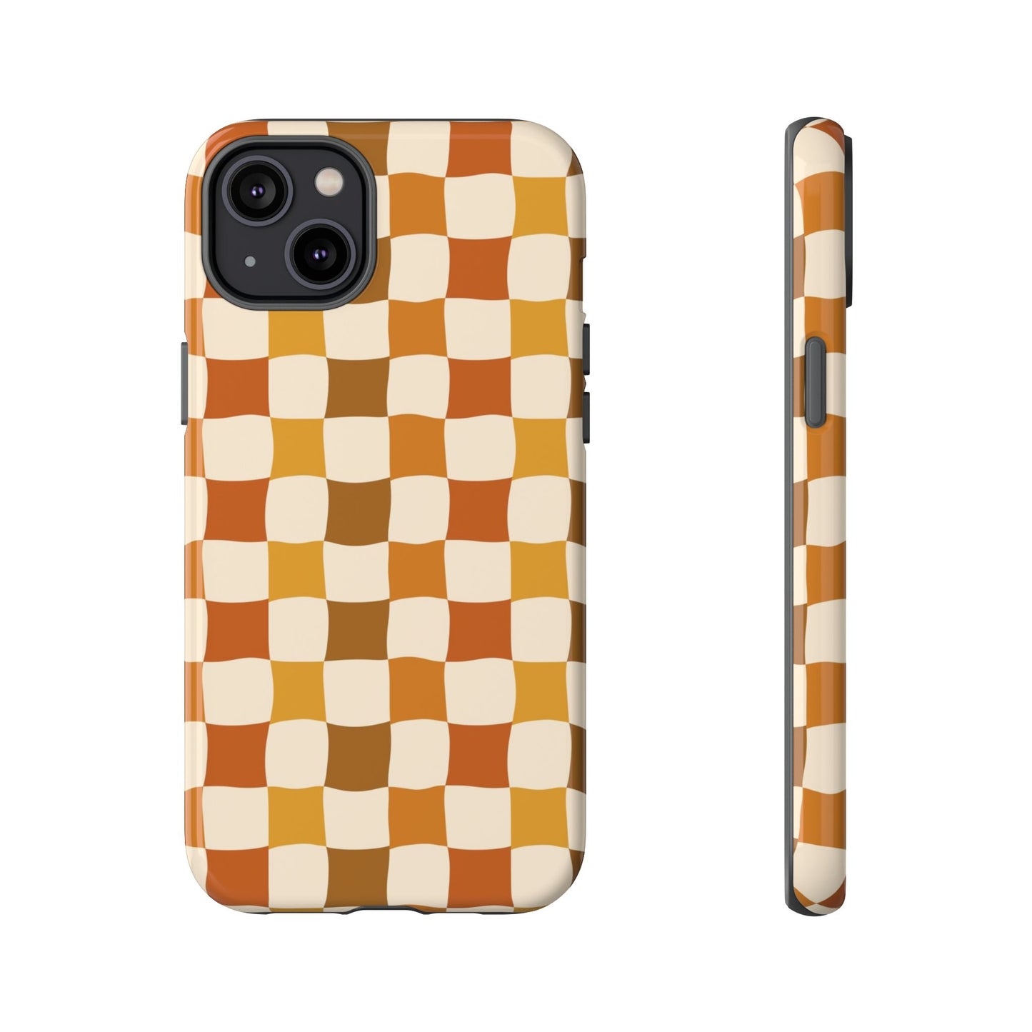 Boho Checked Phone Case, Checkerboard Design, Durable Protection, Phone Cover, Phone case For iPhone and Samsung, Trendy Phone Cover