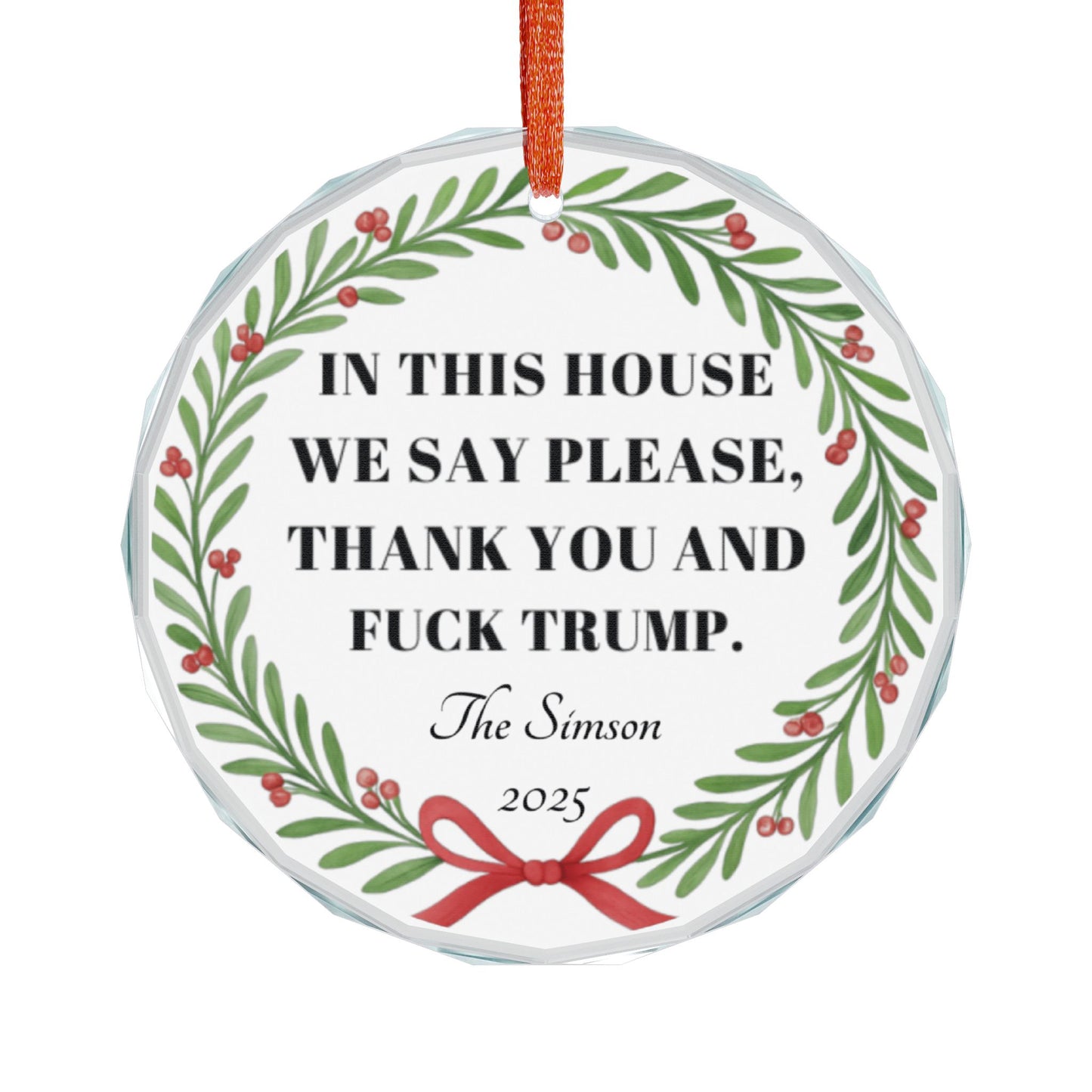 Custom Anti Trump Ornament, Personalized Christmas Ornament, Funny Liberal Gifts, Anti Trump Christmas Gift, Anti Maga Anti Fascism Ornament