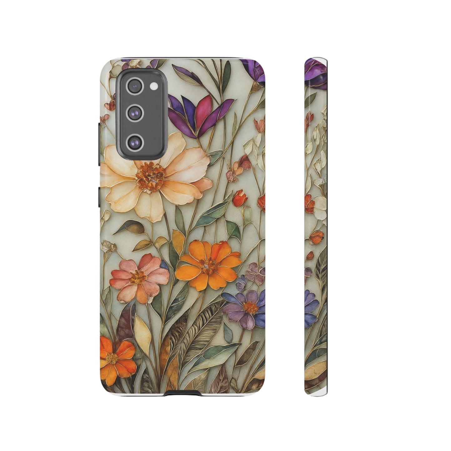 Phone case For iPhone & Samsung, Wildflower Mosaic MagSafe iPhone Case: Botanical Floral Design iPhone