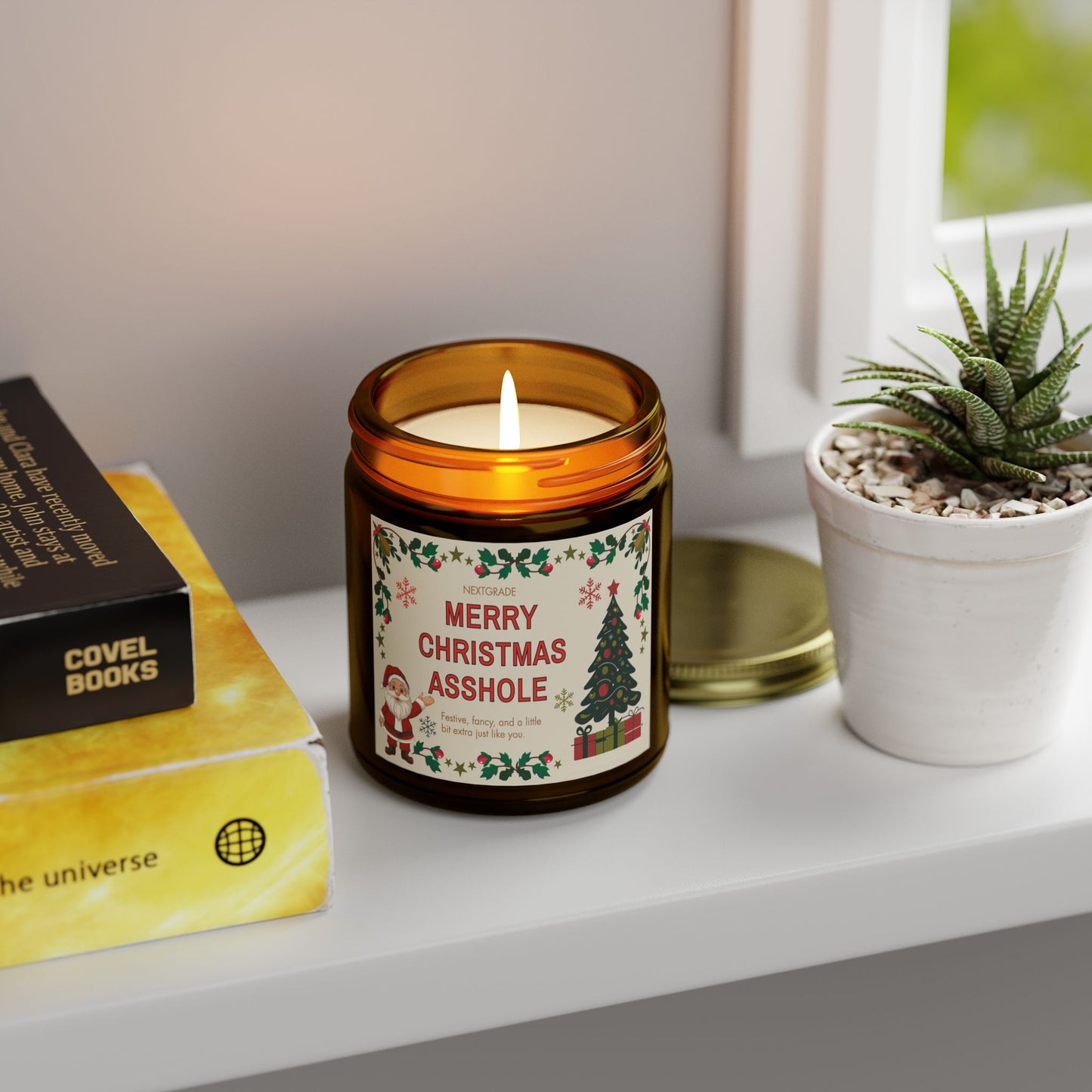 Merry Christmas Asshole Candle Funny Holiday Gift for Friends, Coworkers, or Siblings | Hilarious Christmas Candle | Hand-Poured Soy Wax