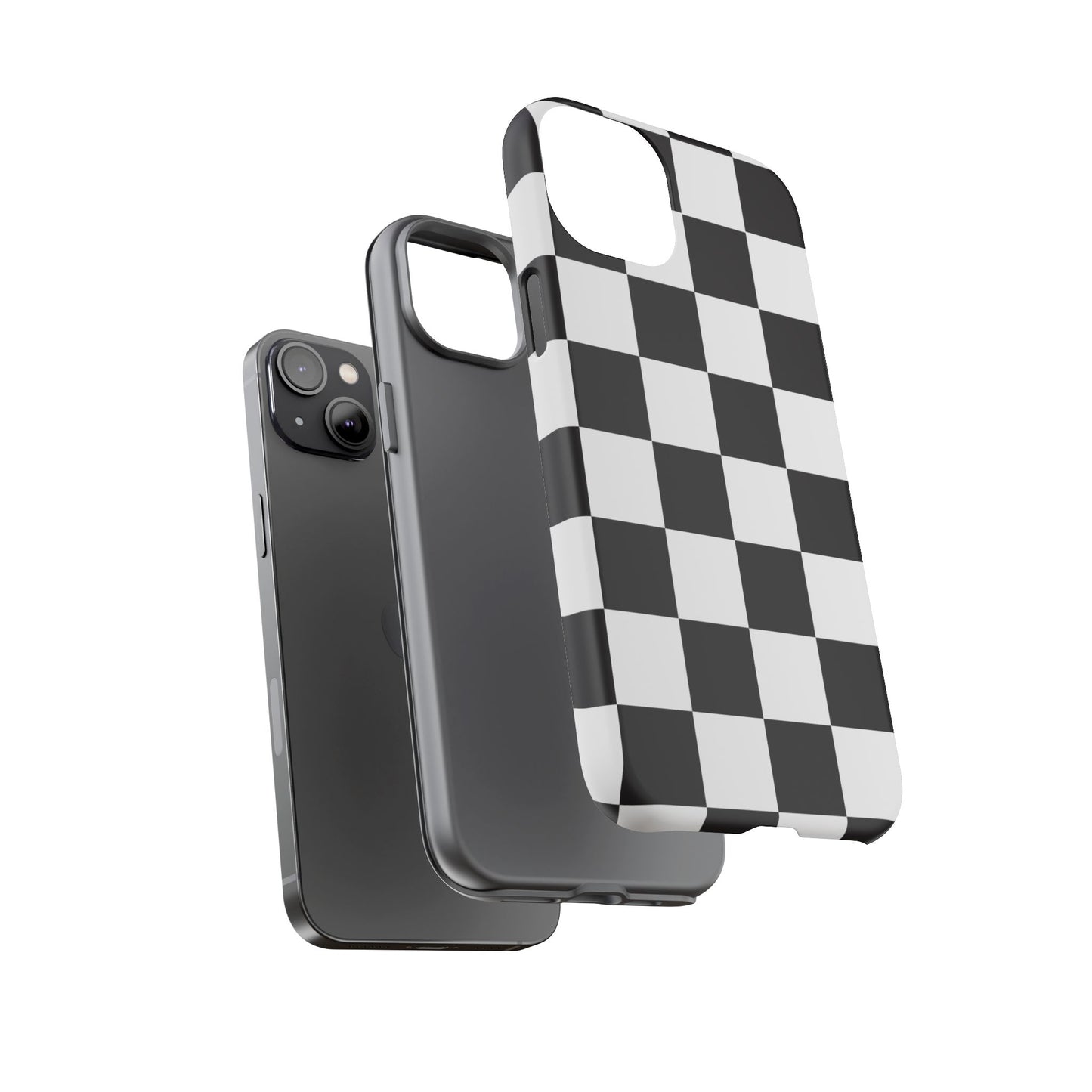 Black and White Checker iPhone Case, Stylish iPhone Cover for Teens, Holiday Gift, Unique Mobile Accessories, Tough Protection