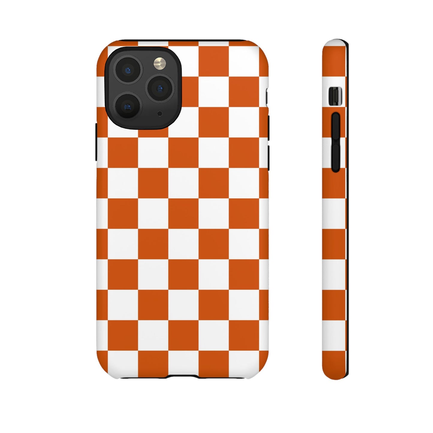 Checkered Phone Case, Checkered Phone Case - iPhone 17 16 15 14 13 12 11 Pro Max  - Trendy Black and Brown Checkerboard