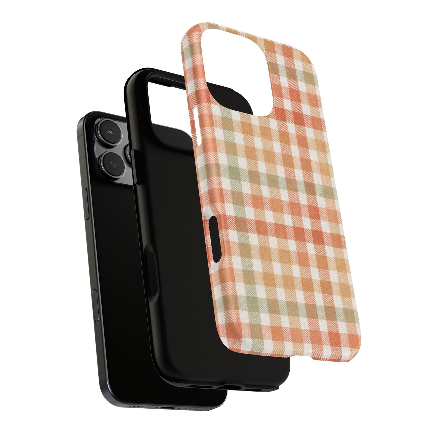Boho Checkered Phone Case | Neutral Aesthetic Plaid Case | Retro Minimalist Check Design | iPhone Cover | Samsung Cover