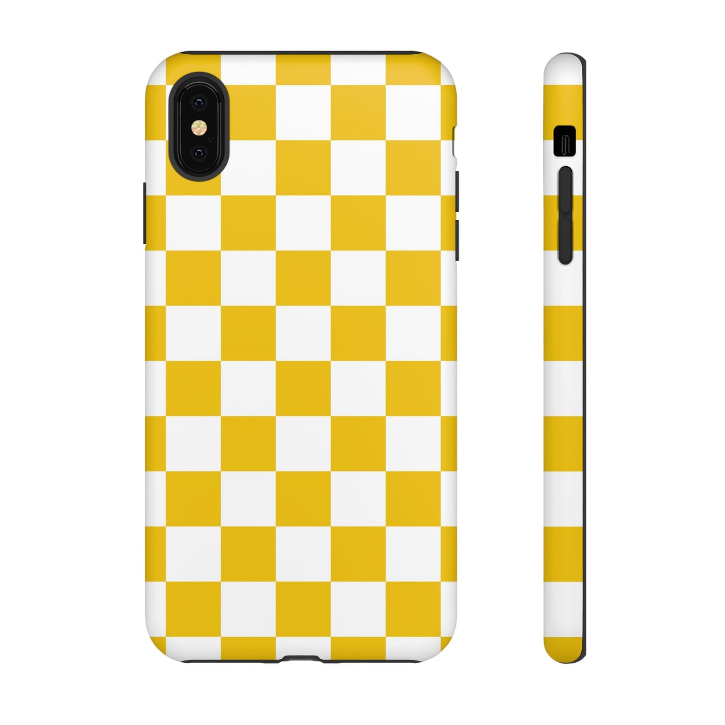 Yellow Checkered Phone Case - iPhone 17 Pro, 17, 16, 15, 14, 13, 12, 11, X, XR, XS MAX, Gift for Friends