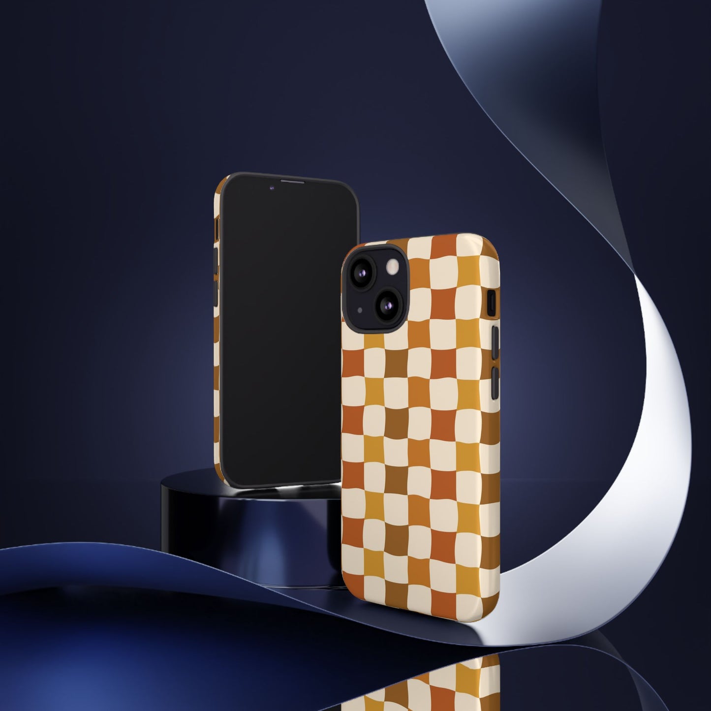 Boho Checked Phone Case, Checkerboard Design, Durable Protection, Phone Cover, Phone case For iPhone and Samsung, Trendy Phone Cover