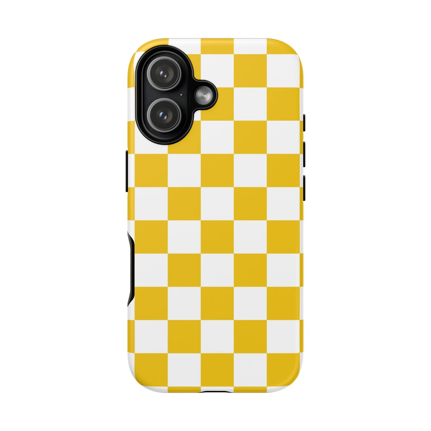 Yellow Checkered Phone Case - iPhone 17 Pro, 17, 16, 15, 14, 13, 12, 11, X, XR, XS MAX, Gift for Friends
