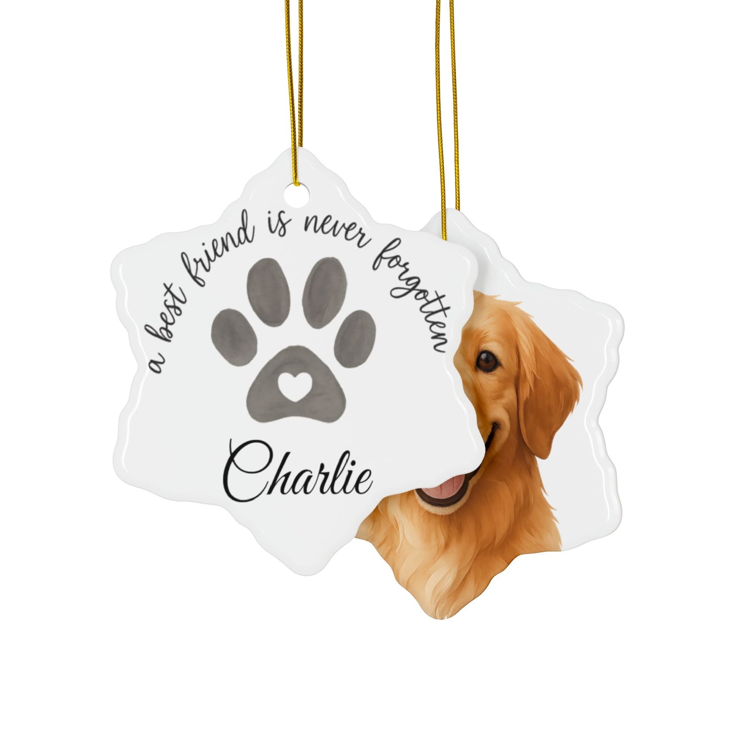 Personalized Pet Memorial Ornaments for Dog Lovers, Holiday Décor, Custom Gifts, Dog Lover Gifts, Pet Loss Remembrance