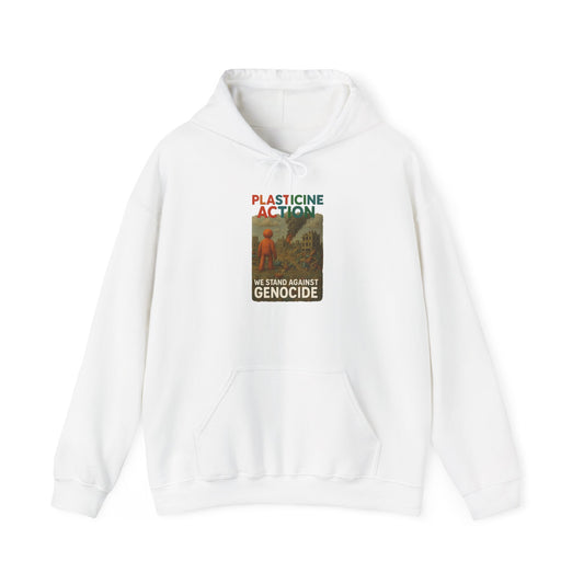PLASTICINE ACTION Hoodie Palestine Anti Genocide hoodie Clay Art Gaza Protest Tee Human Rights Activist Gift Handmade Style Human Billboard