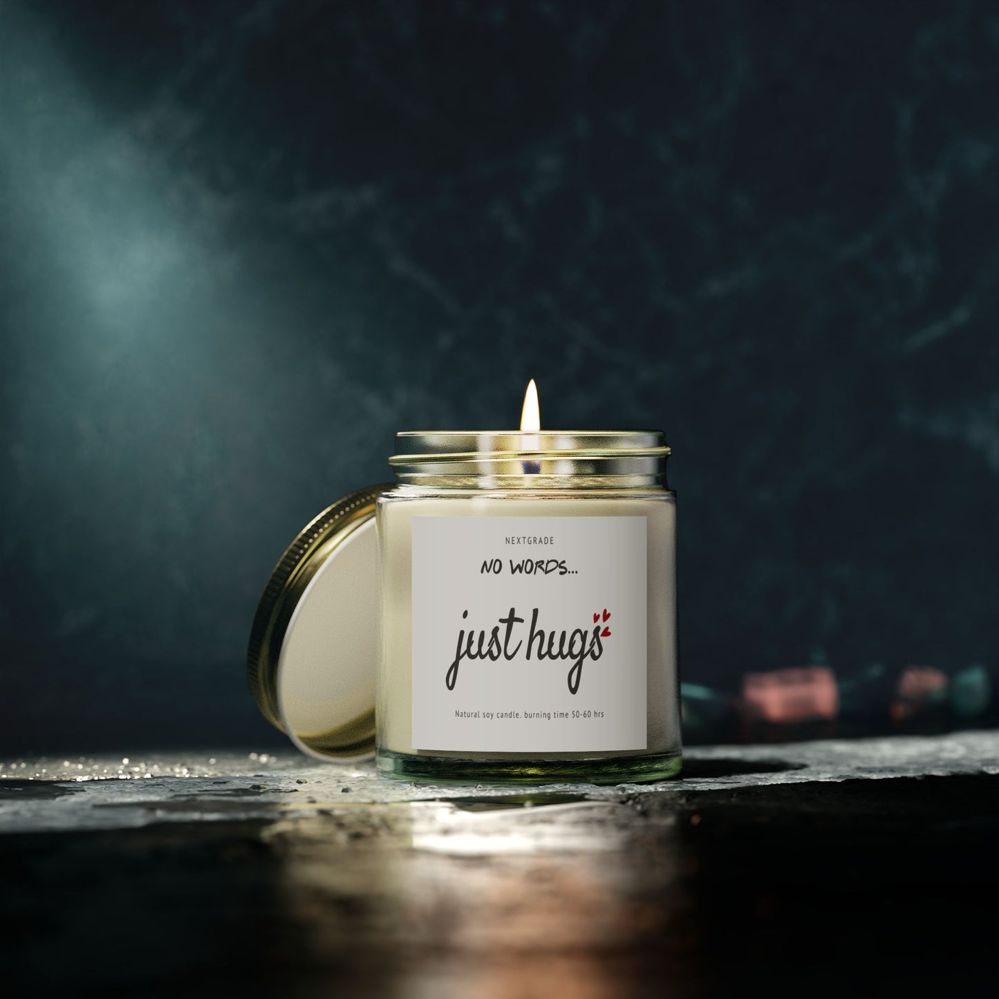 Gifts for Loss of Loved One, 9oz Lavender Scented Soy Wax Candle, No Words Just Hugs, Think of You, Condolence, Get Well Candle for Women