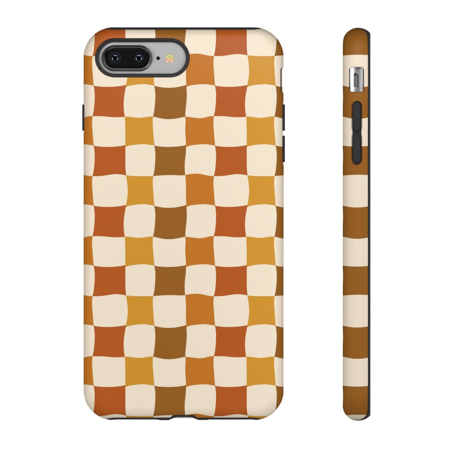 Boho Checked Phone Case, Checkerboard Design, Durable Protection, Phone Cover, Phone case For iPhone and Samsung, Trendy Phone Cover