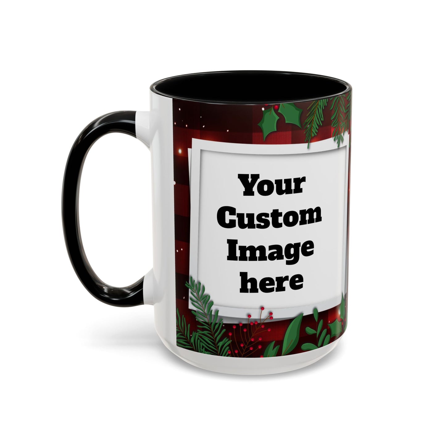 Personalized  Merry Christmas Accent Coffee Mug, Holiday Gift, Xmas Decor, Festive Beverage Cup, Custom Holiday Mug
