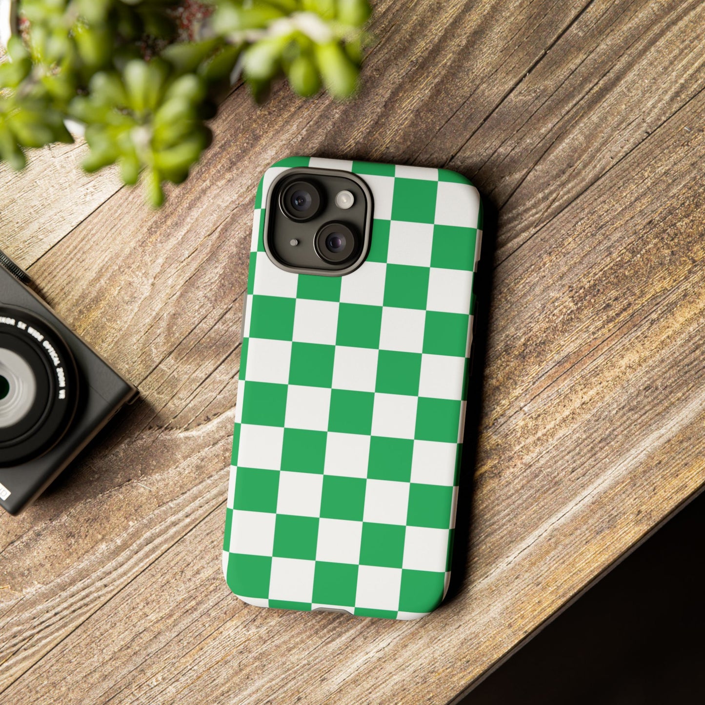 Green Checkerboard Phone Case, iPhone 17 Pro, 17, 16, 15, 14, 13, 12, 11, X, XR, XS MAX, Mobile Cover, Gift for Students, Phone Accessory