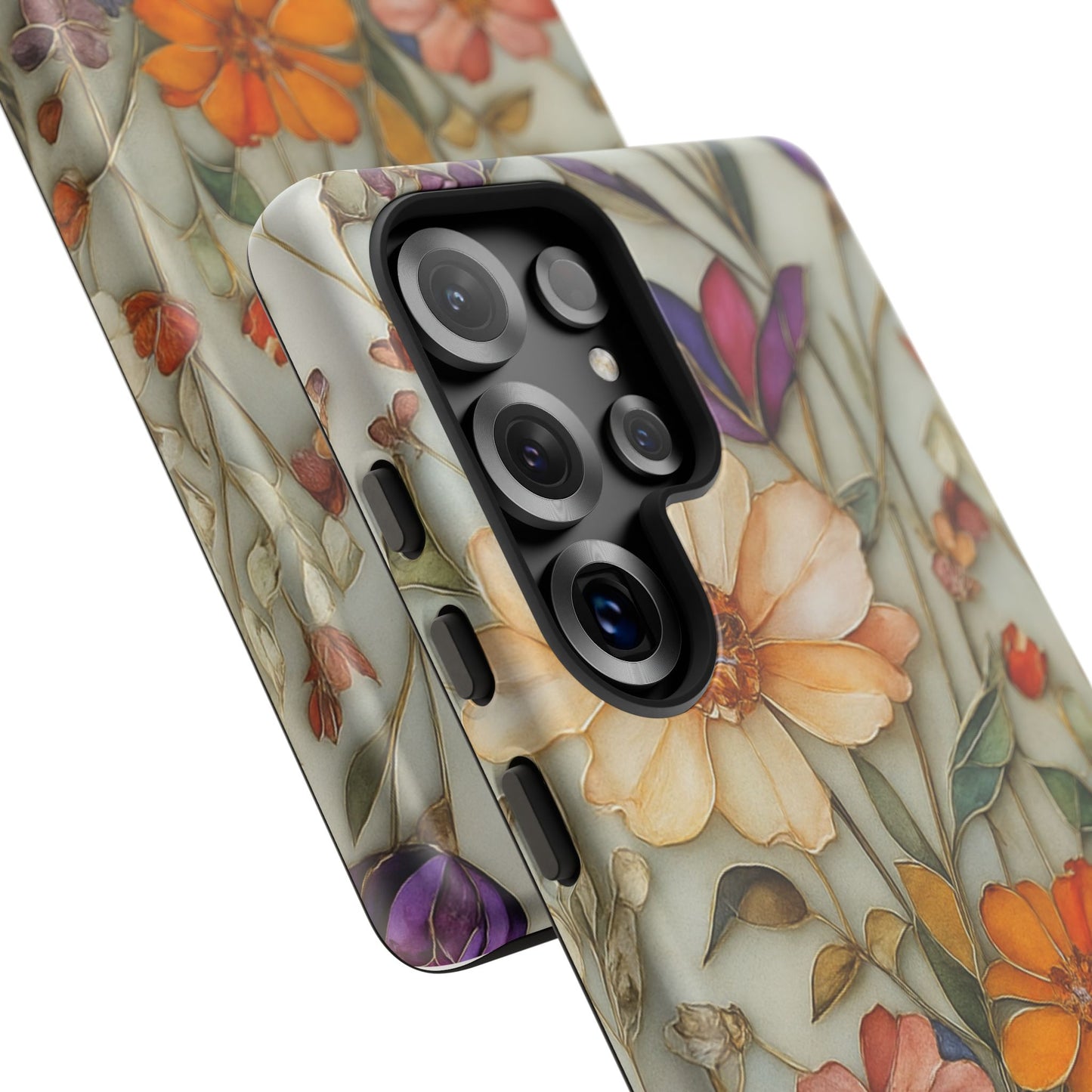 Phone case For iPhone & Samsung, Wildflower Mosaic MagSafe iPhone Case: Botanical Floral Design iPhone