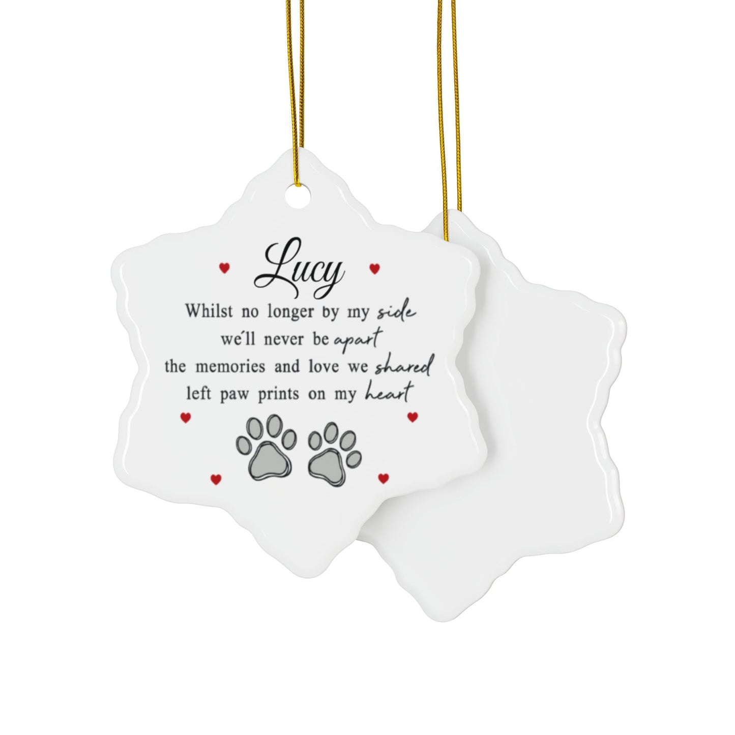 Memorial Decorative Ornaments, Pet Loss Gift, Double-Sided Keepsake, Custom Memorial Decor, Dog/Cat Tribute, Heartfelt Remembrance