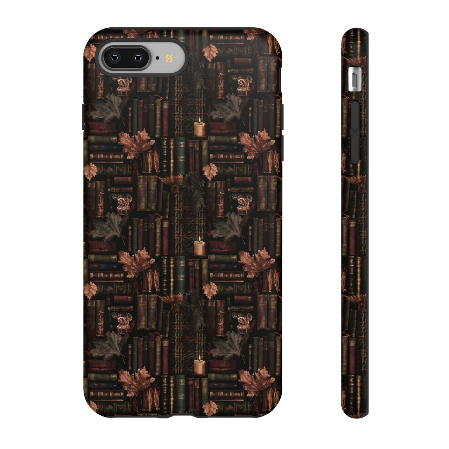 Gothic Phone Case Dark Academia Literary iPhone Samsung Cover with Books & Flowers, Phone case
