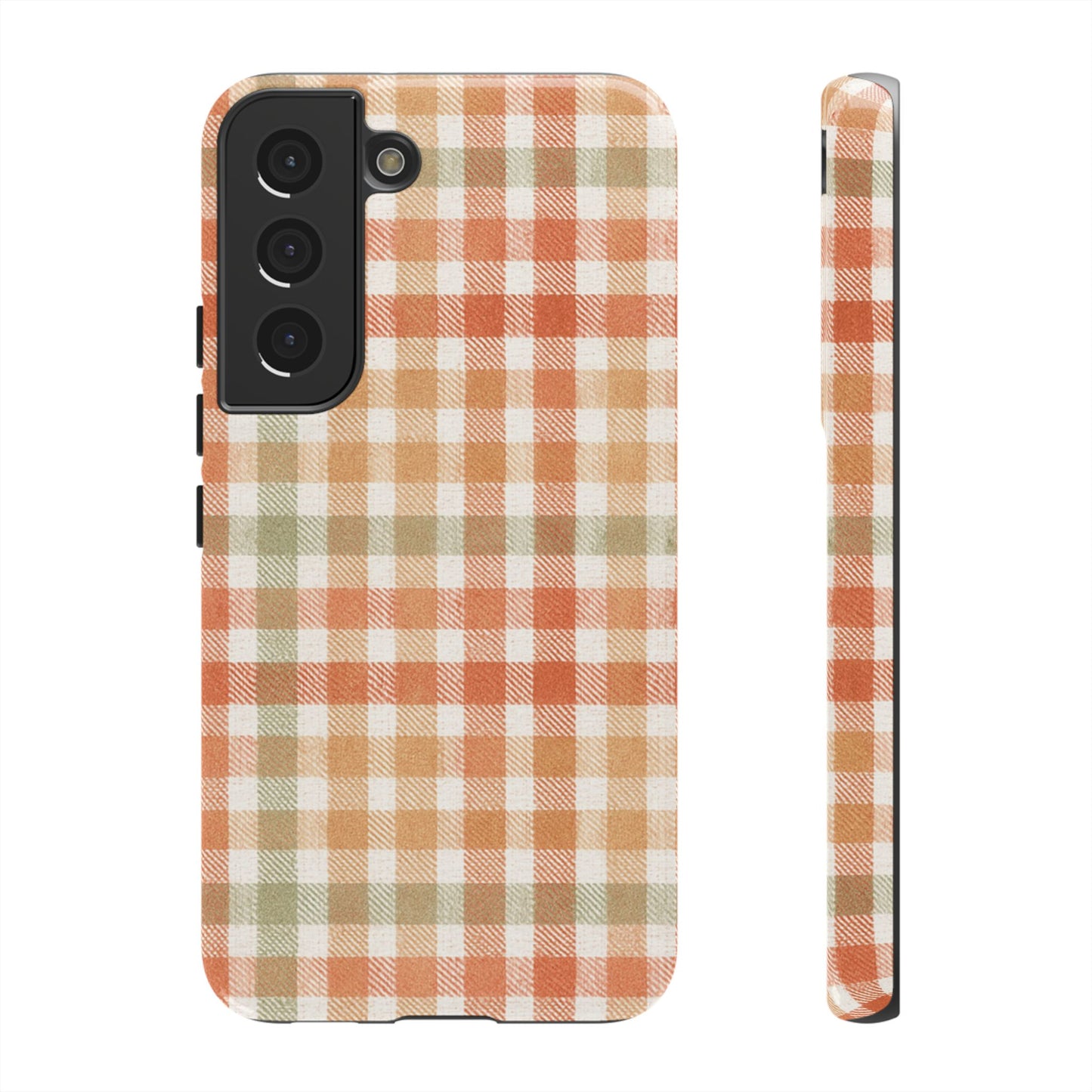 Boho Checkered Phone Case | Neutral Aesthetic Plaid Case | Retro Minimalist Check Design | iPhone Cover | Samsung Cover