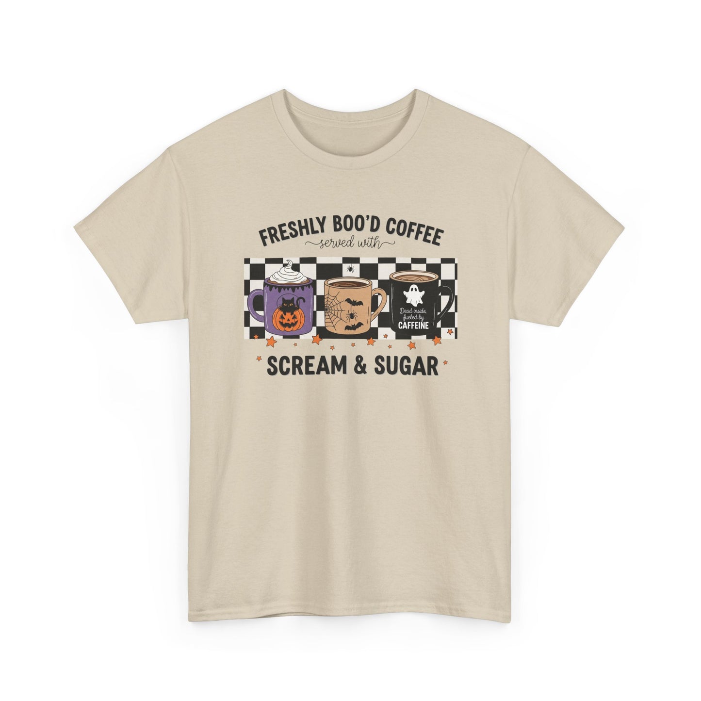 Coffee Lover Tee, Freshly Boo'd Coffee, Halloween Gift, Soft Cotton T-Shirt, Perfect for Fall Celebrations, Unique Graphic Tee