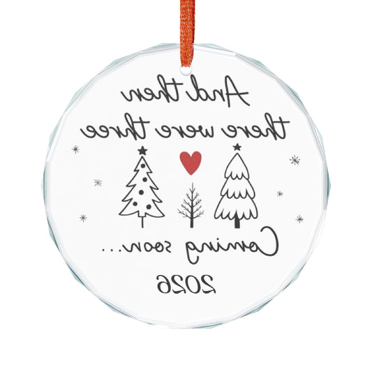 2026 Baby Announcement Christmas Ornament 2025, And Then There Were Three, Pregnancy Christmas Gift For Expecting Mom, Mom Dad To Be Gift