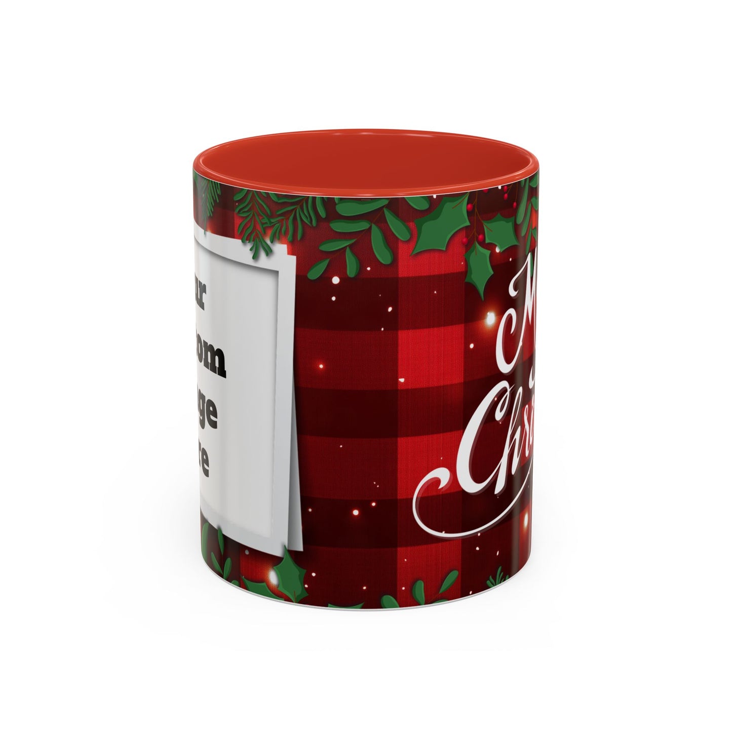 Personalized  Merry Christmas Accent Coffee Mug, Holiday Gift, Xmas Decor, Festive Beverage Cup, Custom Holiday Mug