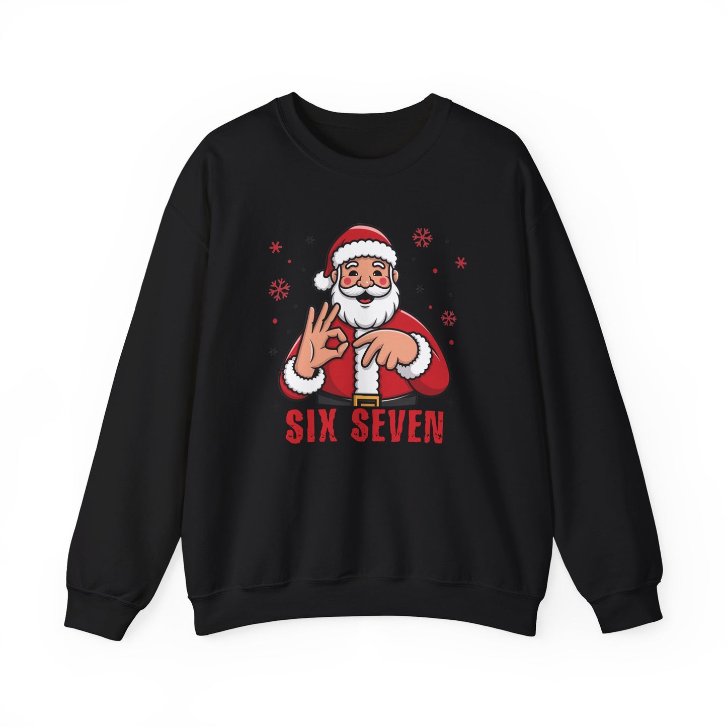 Six Seven Santa Funny Christmas Sweatshirt Cozy Holiday Crewneck for Men & Women | Santa Graphic Pullover | Warm Festive Gift for Friends