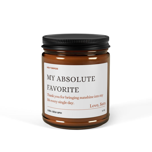 Personalized Candle For Best Friend My Absolute Favorite Friendship Candle Birthday Gift for Her Create Your Own Message Candle Gift For Mom