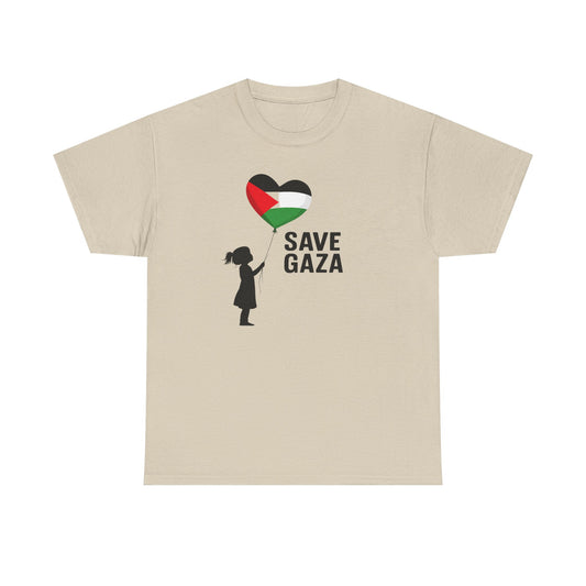 Save Gaza Unisex Heavy Cotton Tee, Activism Apparel, Statement Tshirt, Gift for Supporters, Casual Wear, Social Justice Fashion