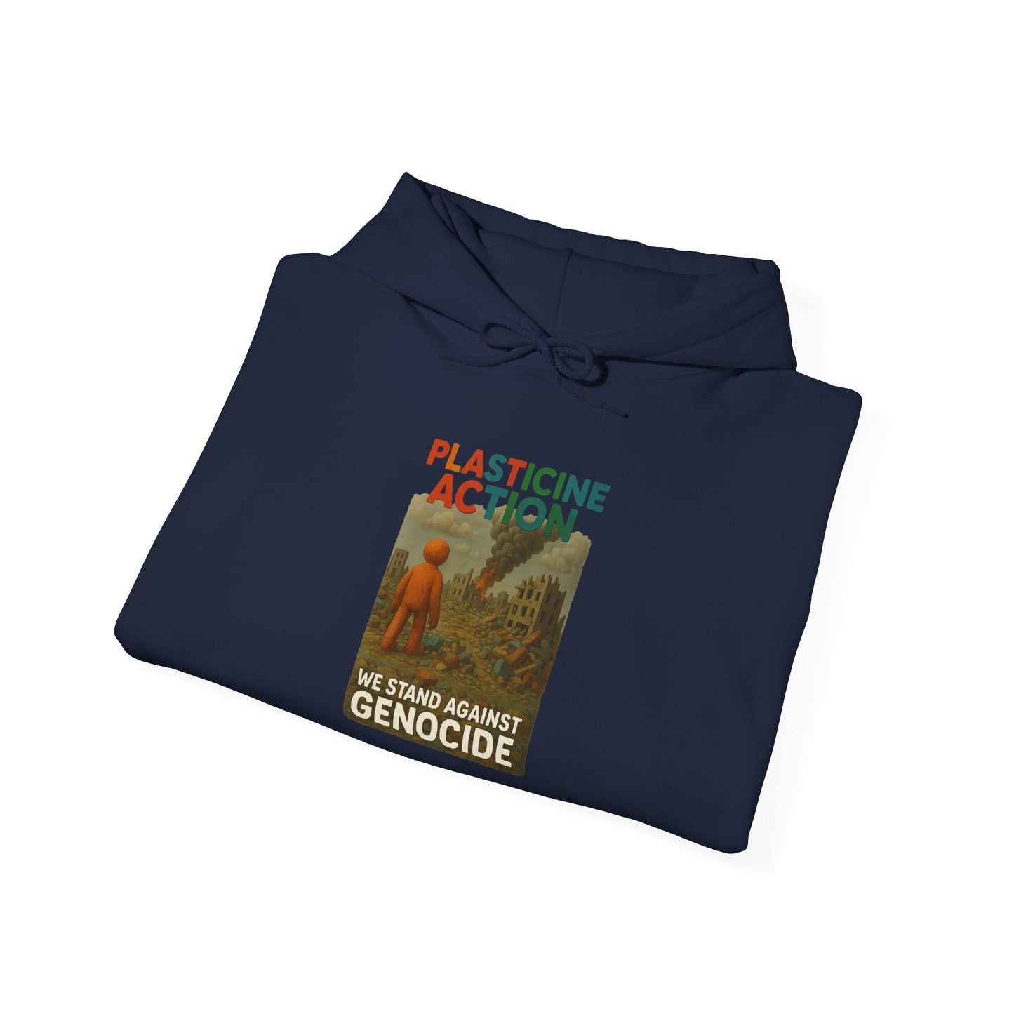 PLASTICINE ACTION Hoodie Palestine Anti Genocide hoodie Clay Art Gaza Protest Tee Human Rights Activist Gift Handmade Style Human Billboard