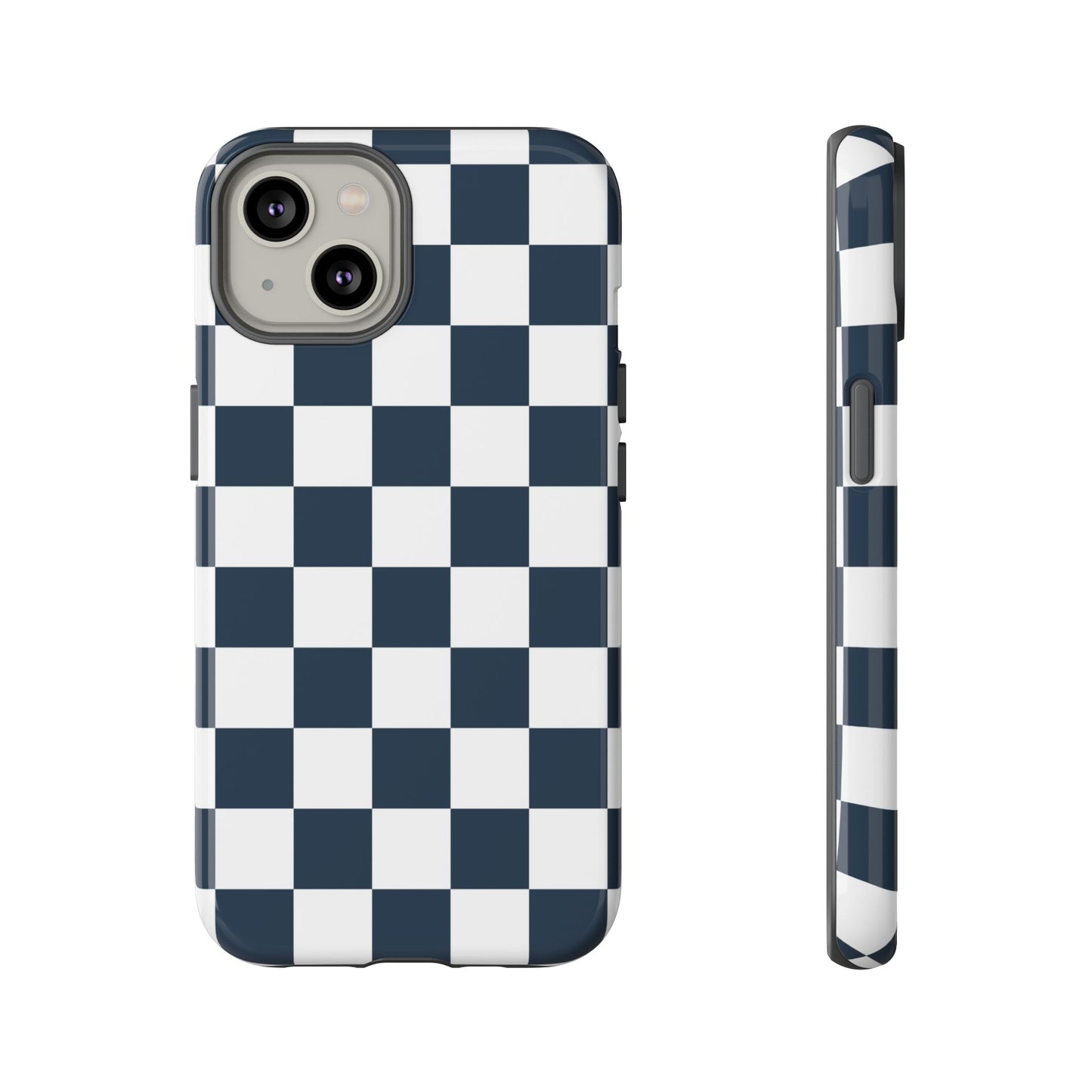 Navy Checkerboard Phone Case, iPhone 17 Pro, 17, 16, 15, 14, 13, 12, 11, X, XR, XS MAX, Tough Case for iPhone