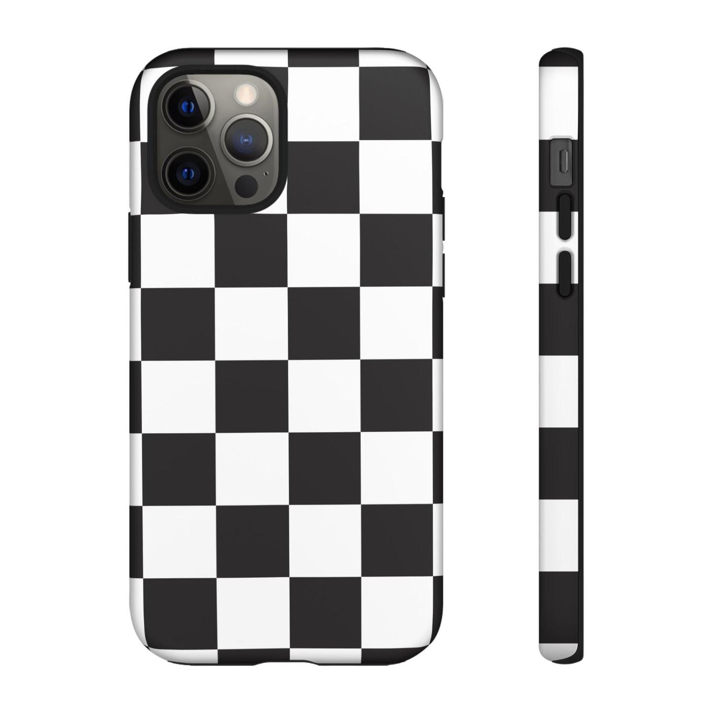 Black and White Checker iPhone Case, Stylish iPhone Cover for Teens, Holiday Gift, Unique Mobile Accessories, Tough Protection
