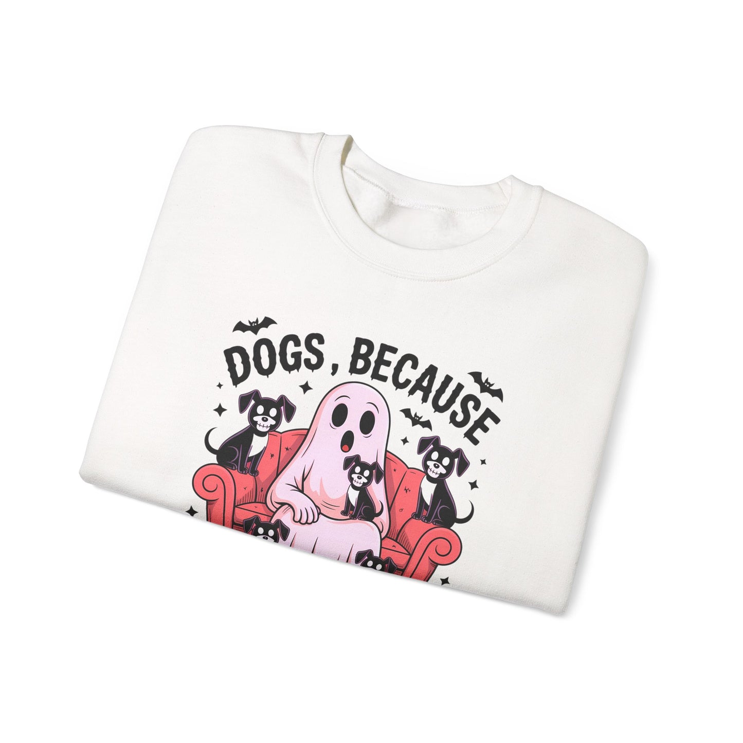Cozy Halloween Sweatshirt, Funny Ghost And Dog Design, Crewneck, Perfect for Dog Lovers, Fall Fashion, Holiday Gift
