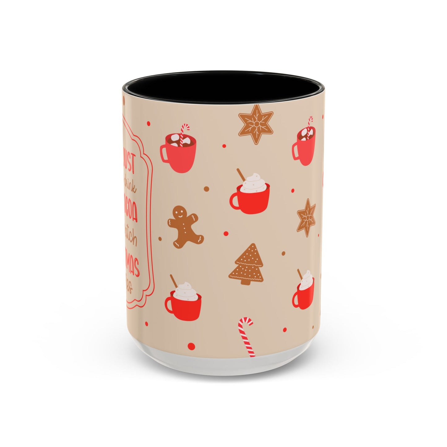 Festive Accent Coffee Mug, Holiday Gift, Hot Chocolate Lover, Christmas Decor, Winter Vibes, Cozy Mugs, Gift for her