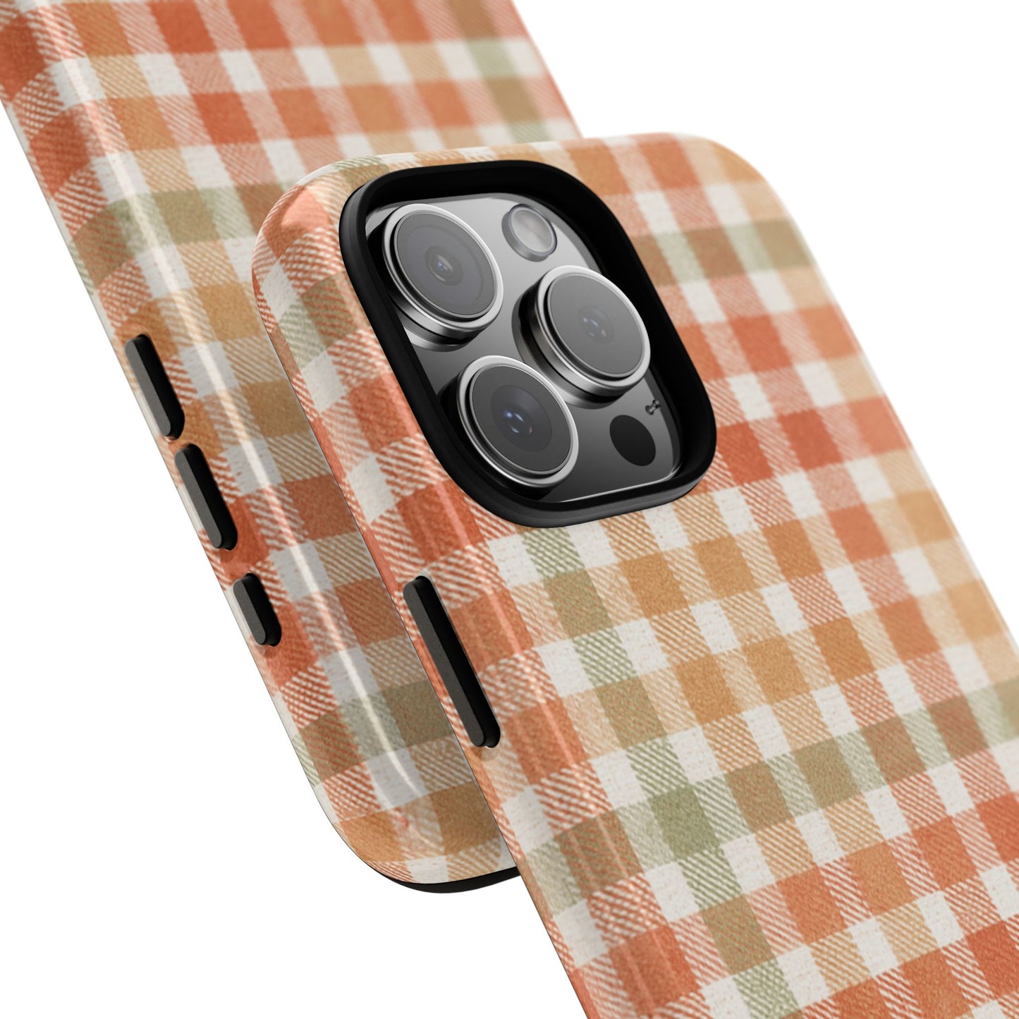 Boho Checkered Phone Case | Neutral Aesthetic Plaid Case | Retro Minimalist Check Design | iPhone Cover | Samsung Cover