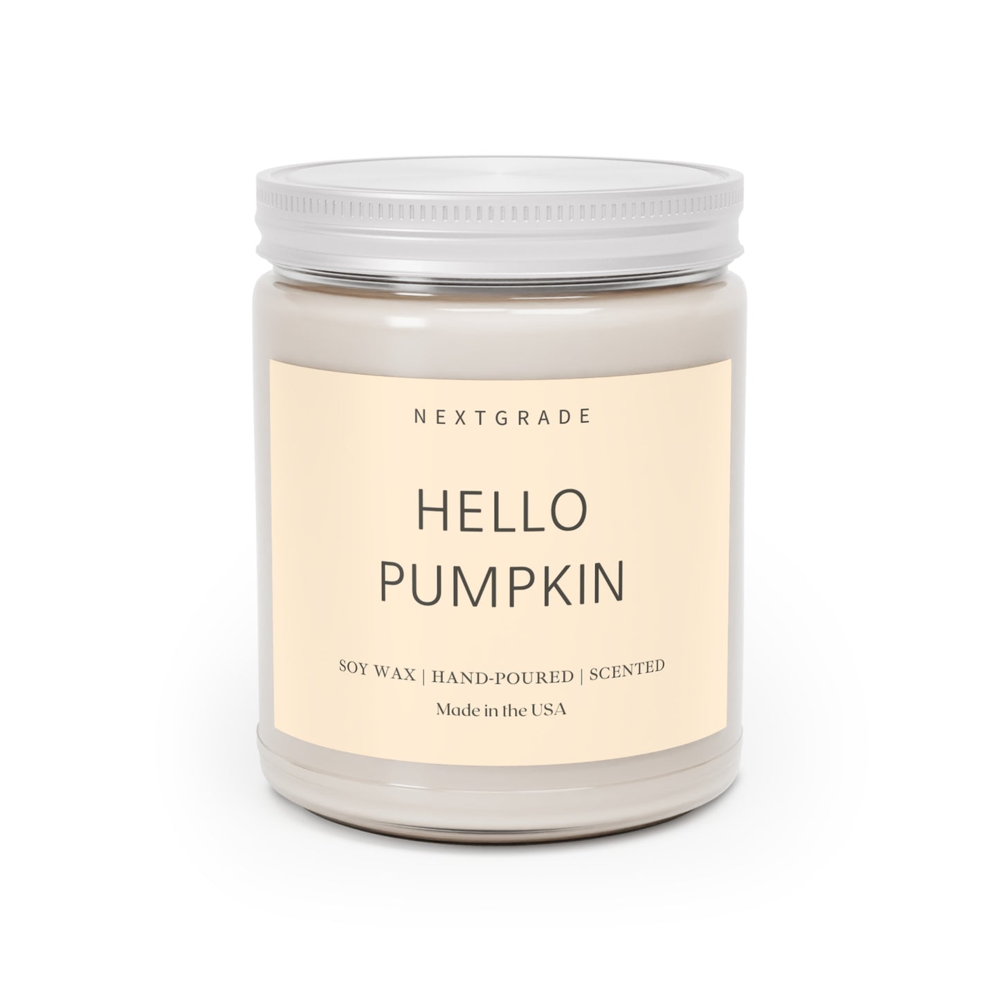 Hello Pumpkin Soy Candles - Fall Candles, Home Decor - Soy Candle with 50-60 Hours Burn Time - 9Oz  Amber Jar Candles