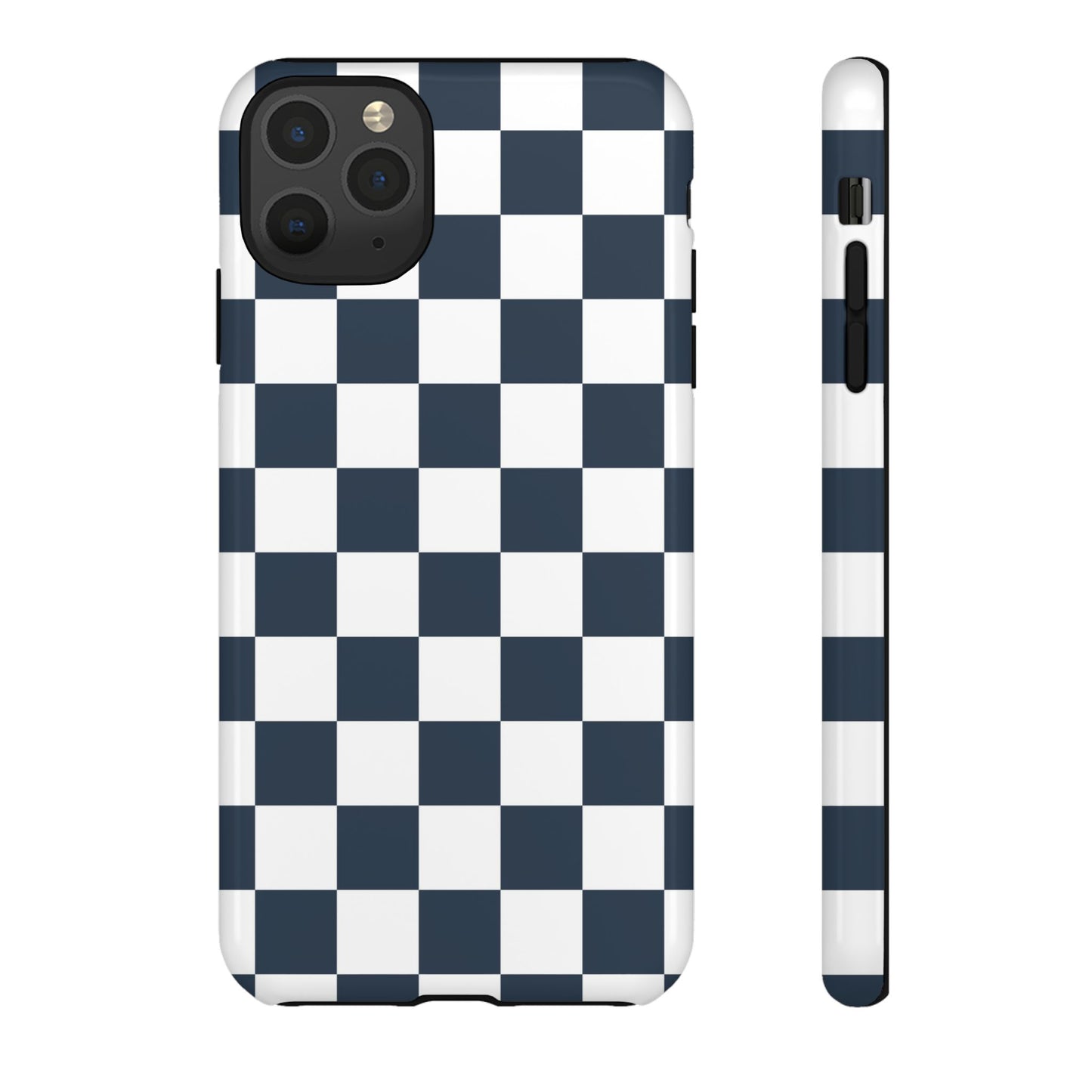 Navy Checkerboard Phone Case, iPhone 17 Pro, 17, 16, 15, 14, 13, 12, 11, X, XR, XS MAX, Tough Case for iPhone