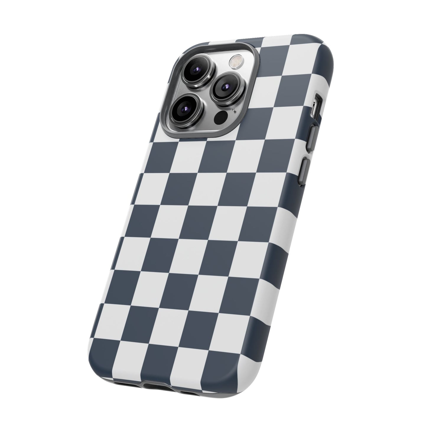 Navy Checkerboard Phone Case, iPhone 17 Pro, 17, 16, 15, 14, 13, 12, 11, X, XR, XS MAX, Tough Case for iPhone