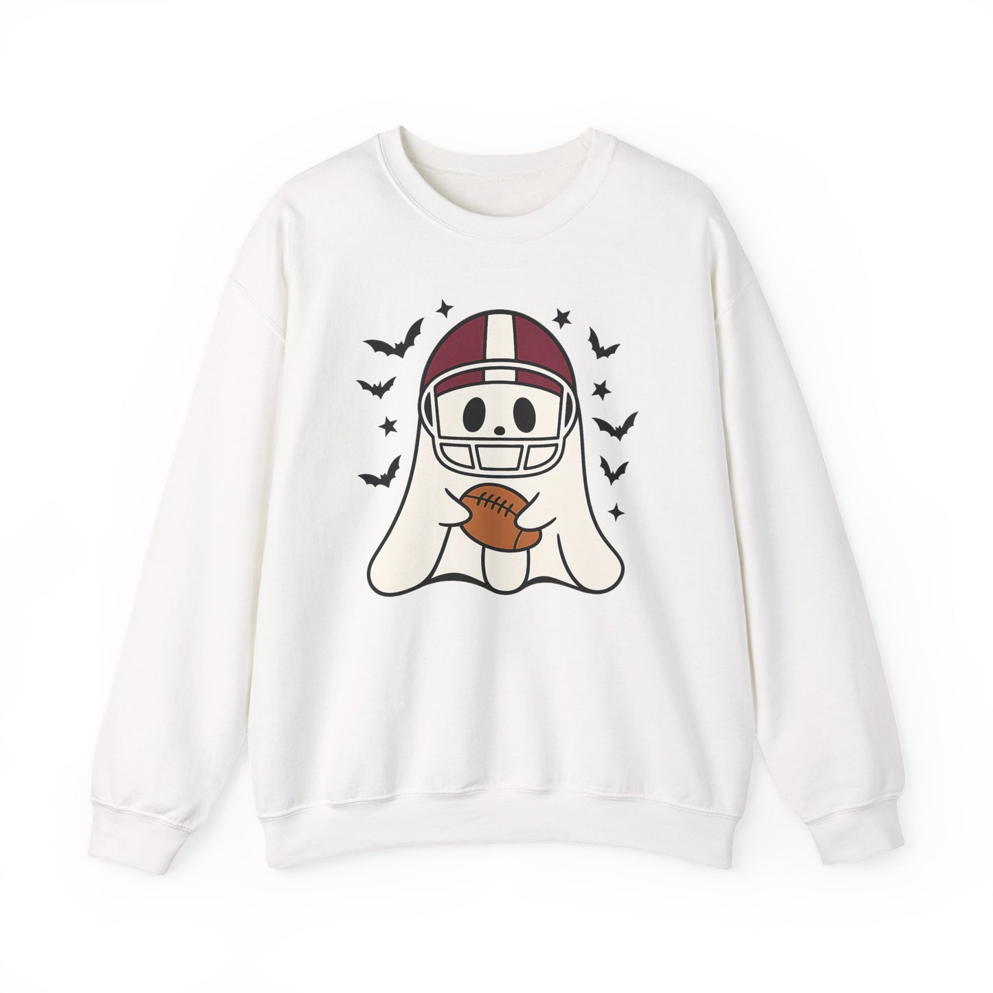Halloween Ghost Football Sweatshirt, Cozy Crewneck, Unisex Sweatshirt, Fall Apparel, Spooky Season Fashion, Ghost Design