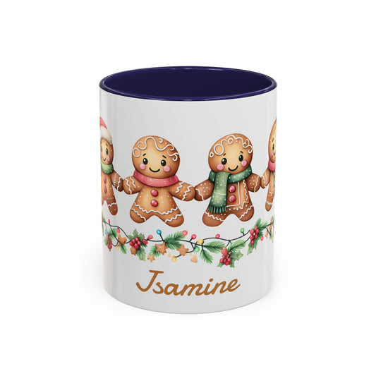 Personalized Gingerbread Friends Coffee Mug, Holiday Mug, Christmas Decor, Personalized Coffee Cup, Gift for Her, Winter Wonderland