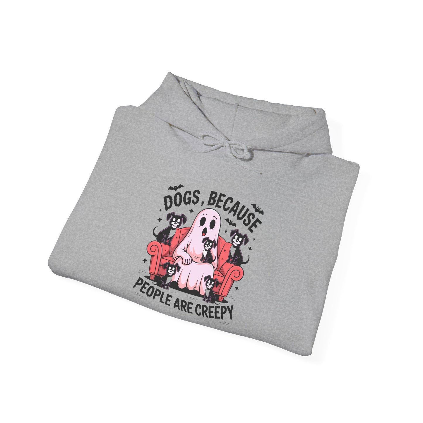 Creepy Dogs Sweatshirt Hoodie- Unisex Heavy Blend Hoodie, Funny Gift for Dog Lovers, Cozy Fashion, Pet Owner Apparel, Halloween Theme