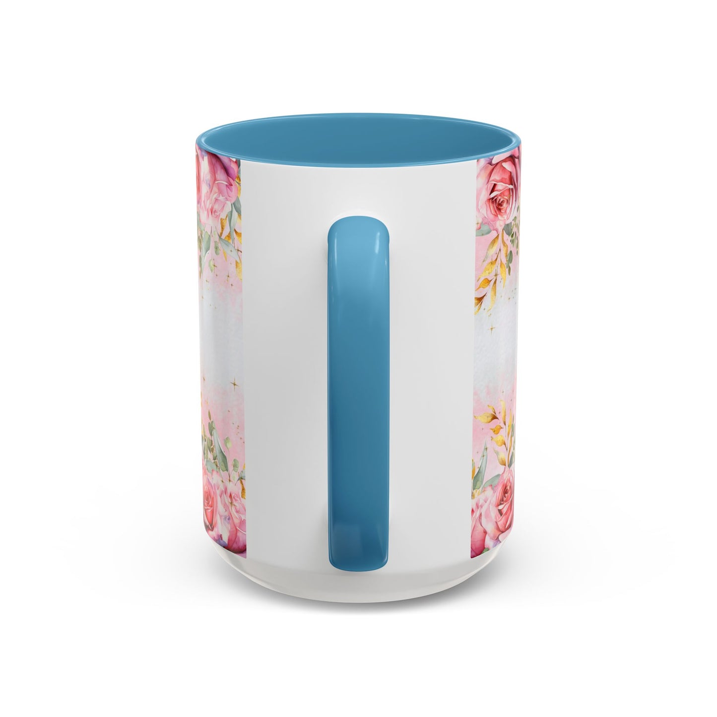 Personalized Floral Accent Coffee Mug, Custom Gift for Her, Birthday Mug, Floral Drinkware, Mother's Day Gift
