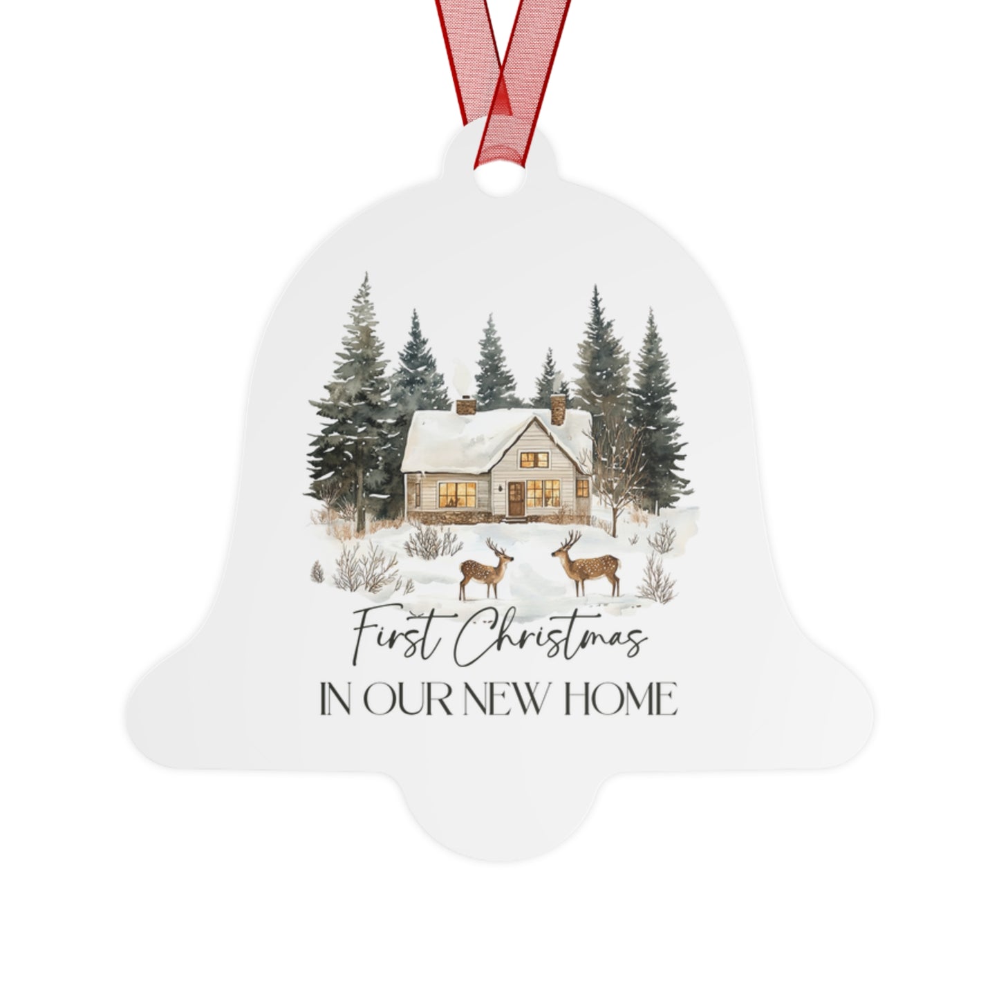 Personalized Christmas Ornaments, First Christmas in Our New Home, Ceramic Christmas Decor, Gift for Couples, Family Keepsake