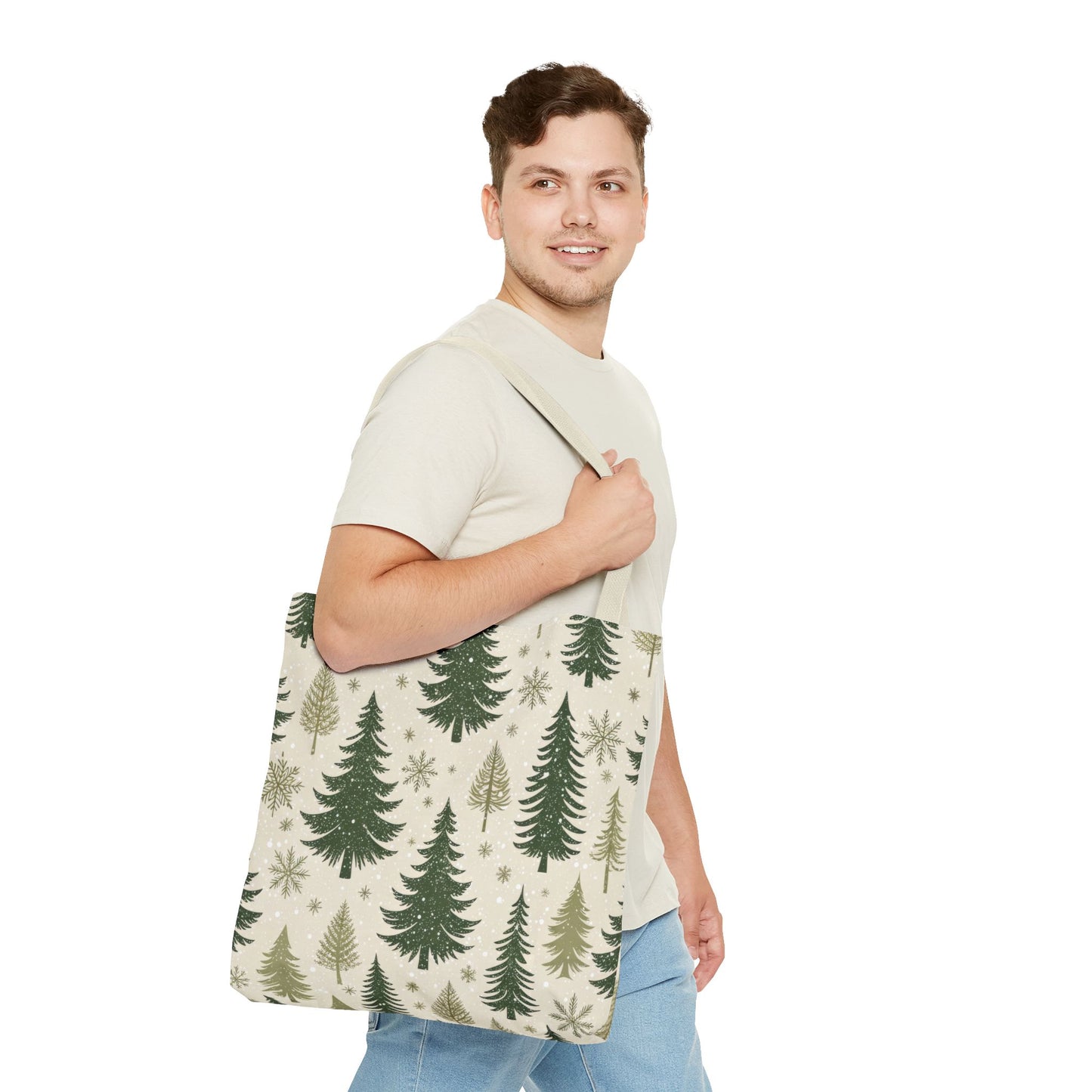 Holiday Pine Tree Tote Bag, Tote Bag, Christmas Tote Bag, Perfect Christmas Gift, Festive Green Design, Seasonal Accessories