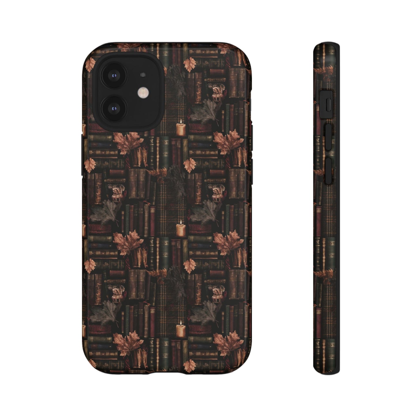 Gothic Phone Case Dark Academia Literary iPhone Samsung Cover with Books & Flowers, Phone case