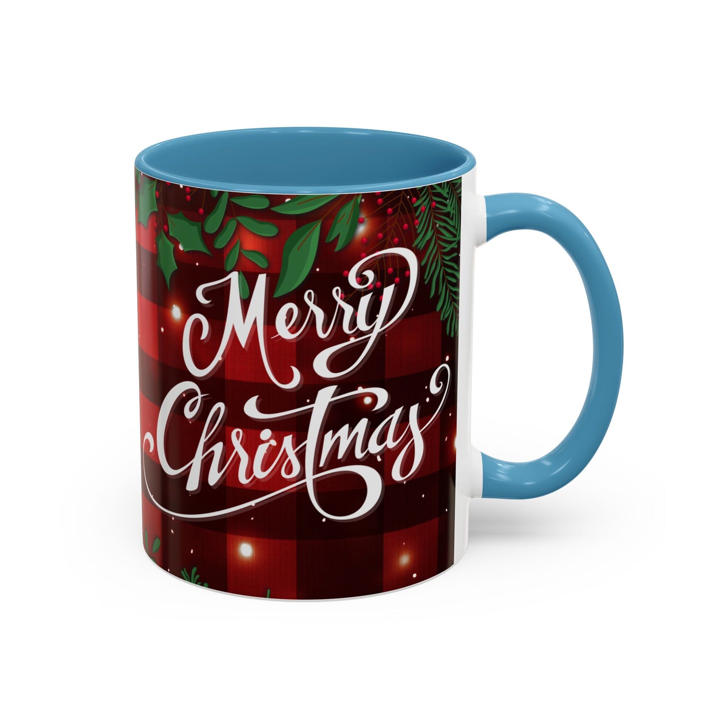Personalized  Merry Christmas Accent Coffee Mug, Holiday Gift, Xmas Decor, Festive Beverage Cup, Custom Holiday Mug