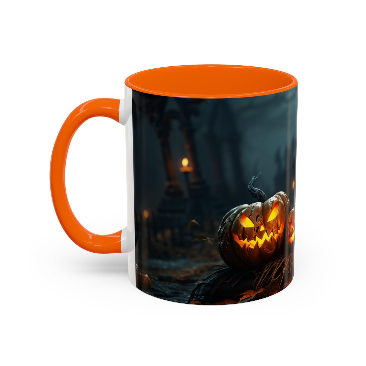 Halloween Pumpkin Accent Coffee Mug, Spooky Decor for Fall, Perfect Gift for Halloween Lovers, Seasonal Drinkware, Gift for Halloween Day