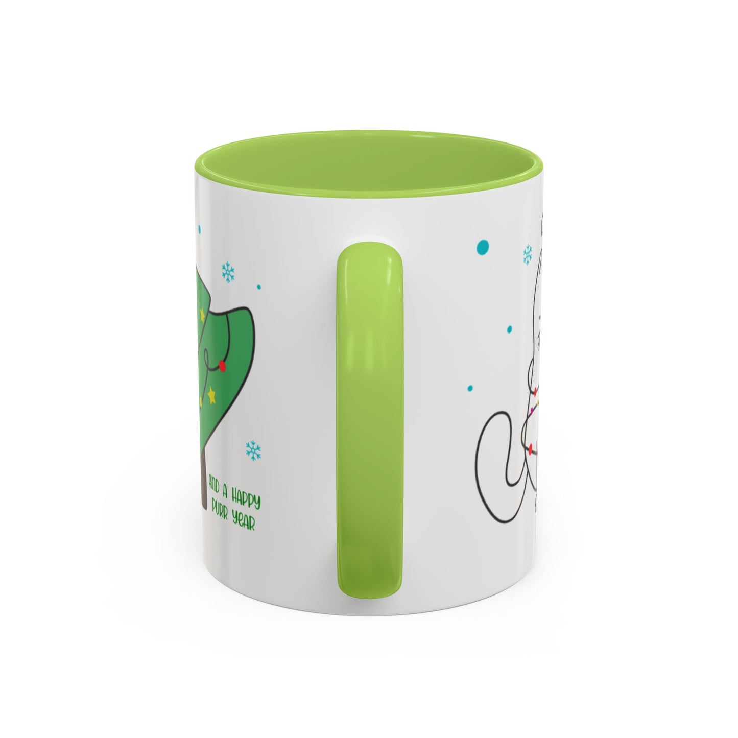Personalized Meowy Christmas Accent Mug, Funny Holiday Coffee Cup, Cat Lover Gift, Festive Drinkware, Christmas Decor, Personalized Mug
