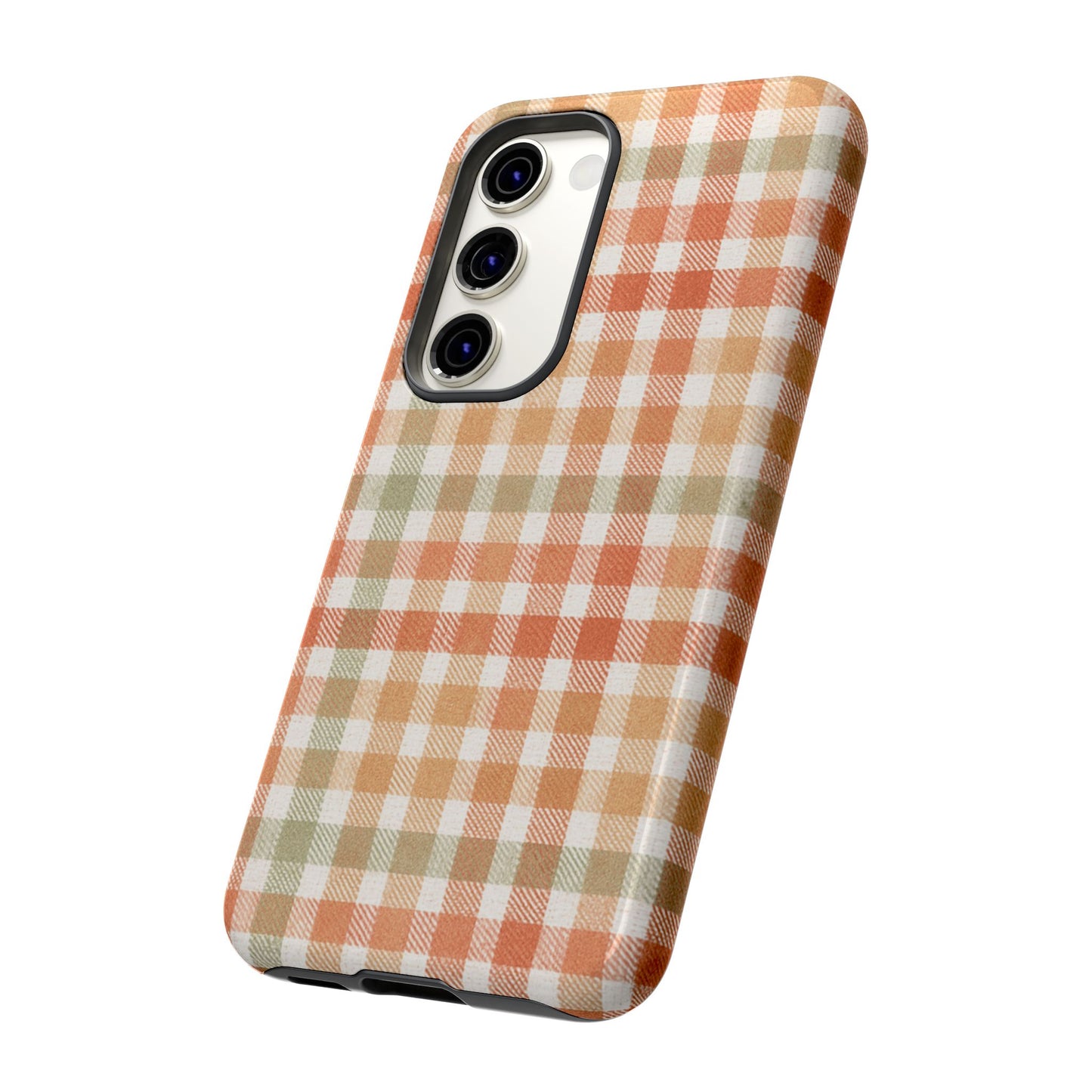 Boho Checkered Phone Case | Neutral Aesthetic Plaid Case | Retro Minimalist Check Design | iPhone Cover | Samsung Cover