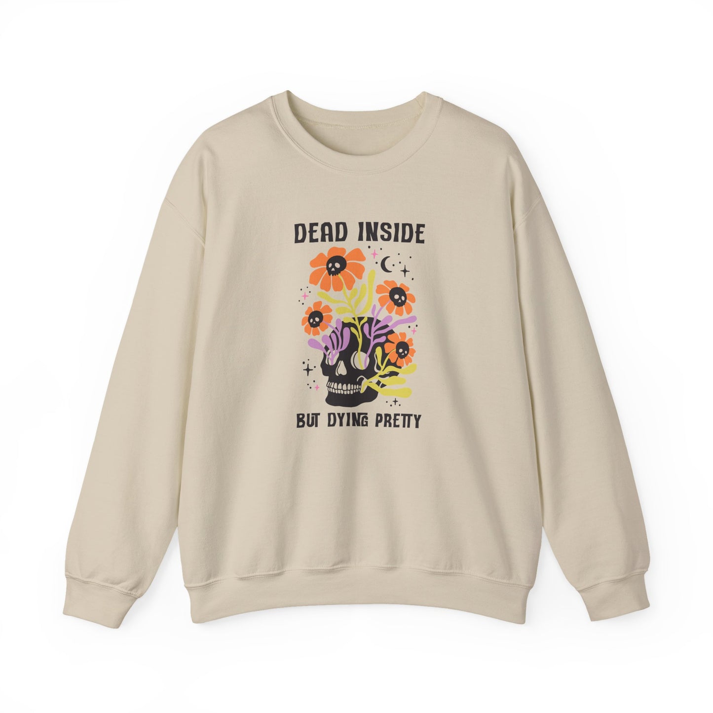 Whimsical Skull Sweatshirt, Cozy Gothic Sweatshirt, Funny Graphic Crewneck, Edgy Gift for Her, Casual Fall Fashion